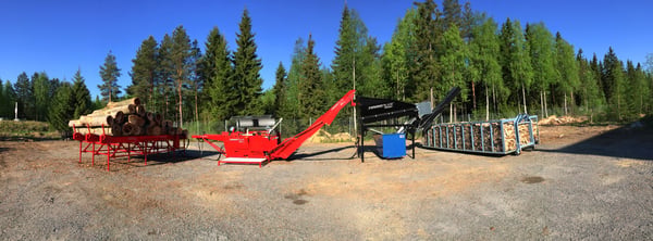 Hakki Pilke firewood processor in work Hakki Pilke firewood processor in work